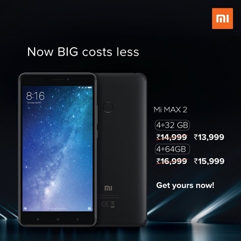 Xiaomi Mi max 2 India price cut