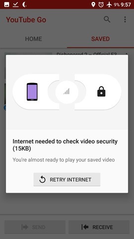 YouTube GO app receive video 5
