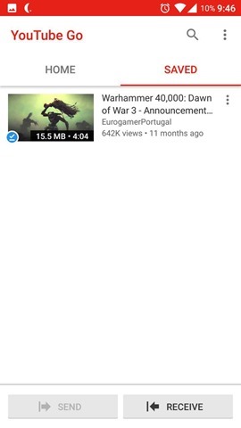 YouTube GO app save video