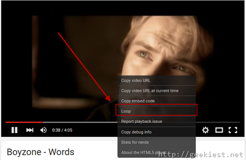 Youtube supports looping of Videos now