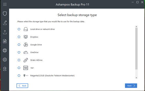 backup storage type