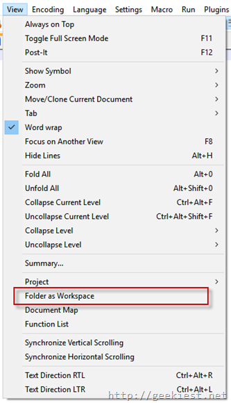 folder as workspace