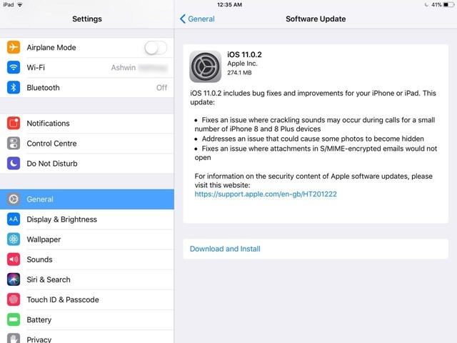 iOS 11.0.2 Update released