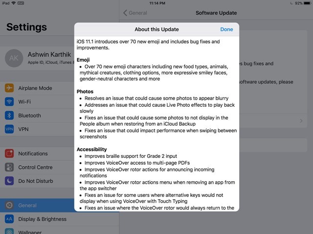 iOS 11.1 Update released 2