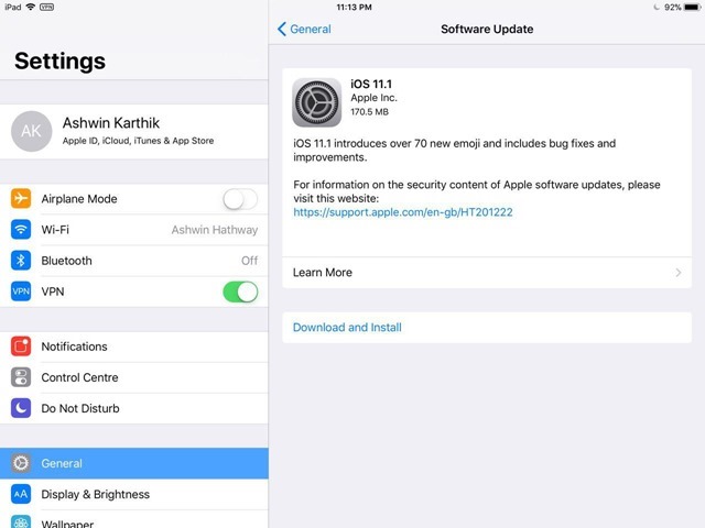 iOS 11.1 Update released