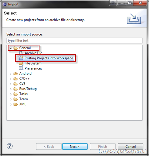 Invalid Project Description error when importing Android Projects to Eclipse Solution
