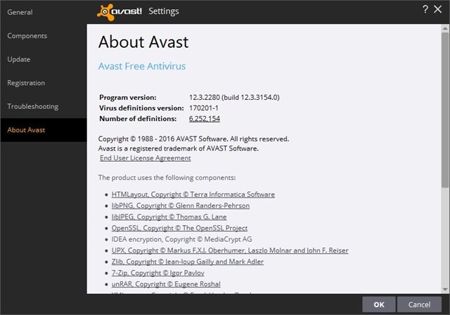 Avast Free AV old UI 2