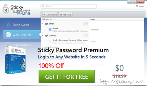 Free - Sticky Password Premium one year license