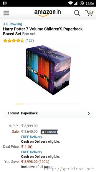 Harry Potter 7 volumes children’s paperback boxed set