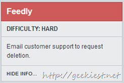 How to delete feedly account