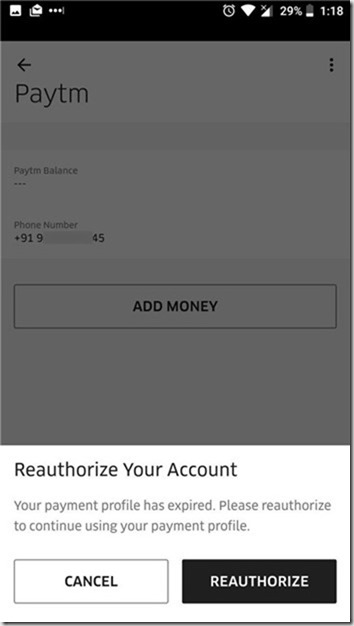 How to fix Uber Eats Payment Profile Expired Error – Reauthorize PayTM account