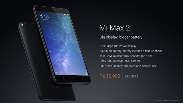 Mi Max 2 India price