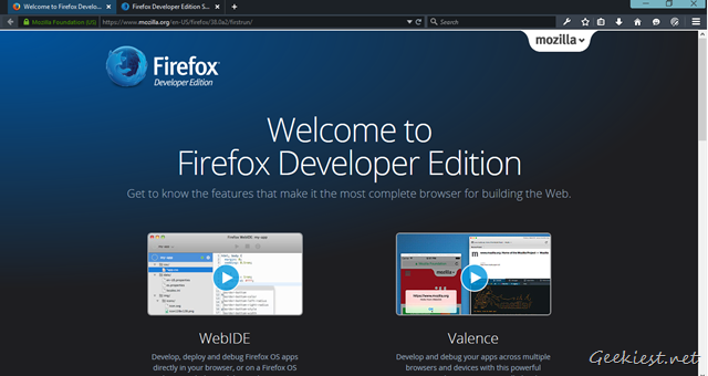 Mozilla Firefox 64-Bit Developer Edition Windows