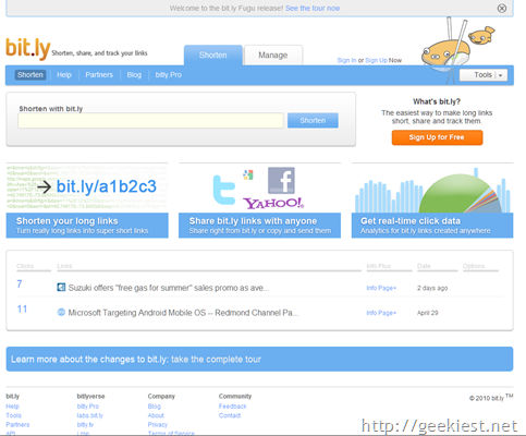 Bit.ly 1.3 - a new design