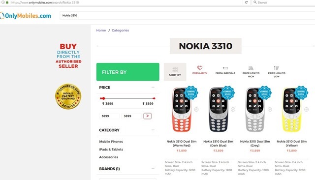 Nokia 3310 price in India leaked