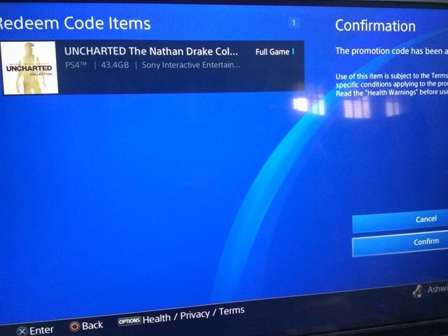 PS4 Game Redeemed
