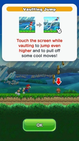 Super Mario Run jump vault