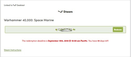 Warhammer 40,000 Space Marine game for FREE