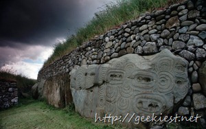 Carved stones at Newgrange Tumulus, County Meath, Ireland