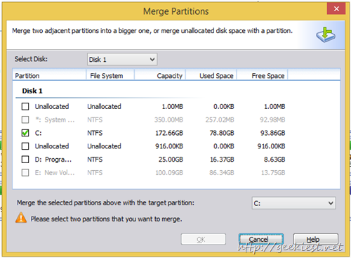 merge partitions